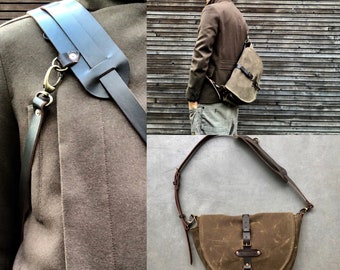 Sling bag / Hunting bag / Satchel in waxed canvas / Musette / messenger bag in waxed canvas