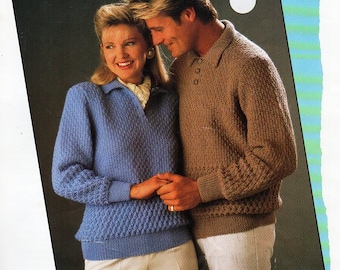 Vintage 4ply womens polo shirt sweater knitting pattern PDF