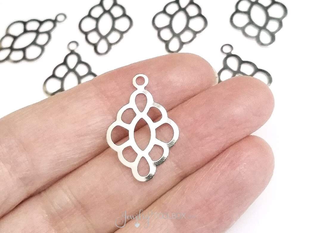 Chandelier Earring Finding Filigree Stainless Steel Chandelier Earring Finding Filigree Stainless Steel Component 23x15mm 0 4mm Thick Lot Size 4 To 20 1816
