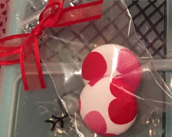 Valentines Day fabric earrings