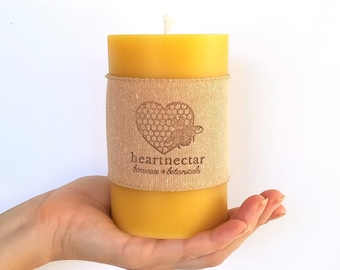 Beeswax Candles | Pillar Candle | Beeswax Pillar | Send a Gift | Save the Bees | 5"x3" | Rustic lighting | 80 hours | Stress Relief Gifts