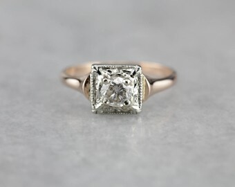 Mixed Era Diamond Ring, Solitaire Ring, Engagement Ring, Promise Ring, April Birthstone KAHL8D-P