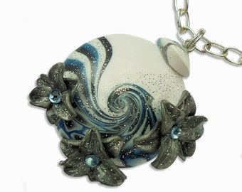 Unique handmade necklace, Unique necklace, Handmade necklace, Blue necklace, Unique blue necklace, Blue and silver necklace, Blue and silver