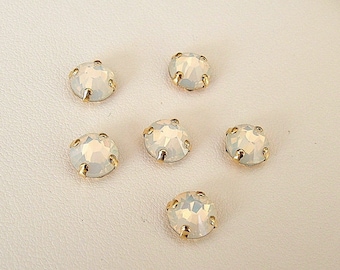 white opal rose montees in goldplated settings 16ss (50)