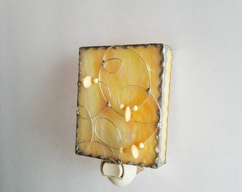 Stained Glass Night Light Yellow Glass