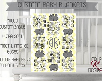 Baby Blanket, Personalized Baby Blanket, Photo Prop, Baby Shower Gift, Newborn Gift, Stat Blanket, Baby Boy Blanket, Baby Girl Blanket,