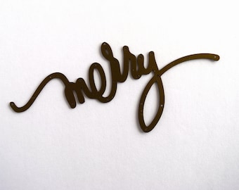 Heidi Swapp Merry Die - Scrapbooking Merry Die - Card Making Merry Die - Christmas Die Cut - DIY Christmas Die - Metal Christmas Die