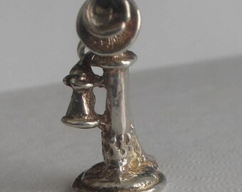 SALE Vintage Sterling Old Fashioned Telephone Charm sale