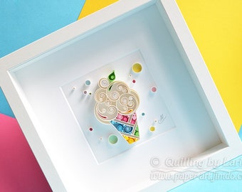Quilling Paper Wall Art - Ice cream makes you happy :)