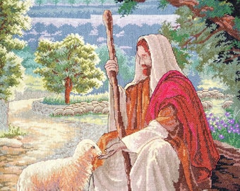 New Finished Completed Cross Stitch - Sheepherder - P8