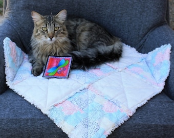 Cat Blanket, Small Dog Blanket, Pet Bedding, Pet Accessories, Washable Pet Bedding, Pale Yellow Cat Blanket, Cat Bed, Travel Pet Blanket