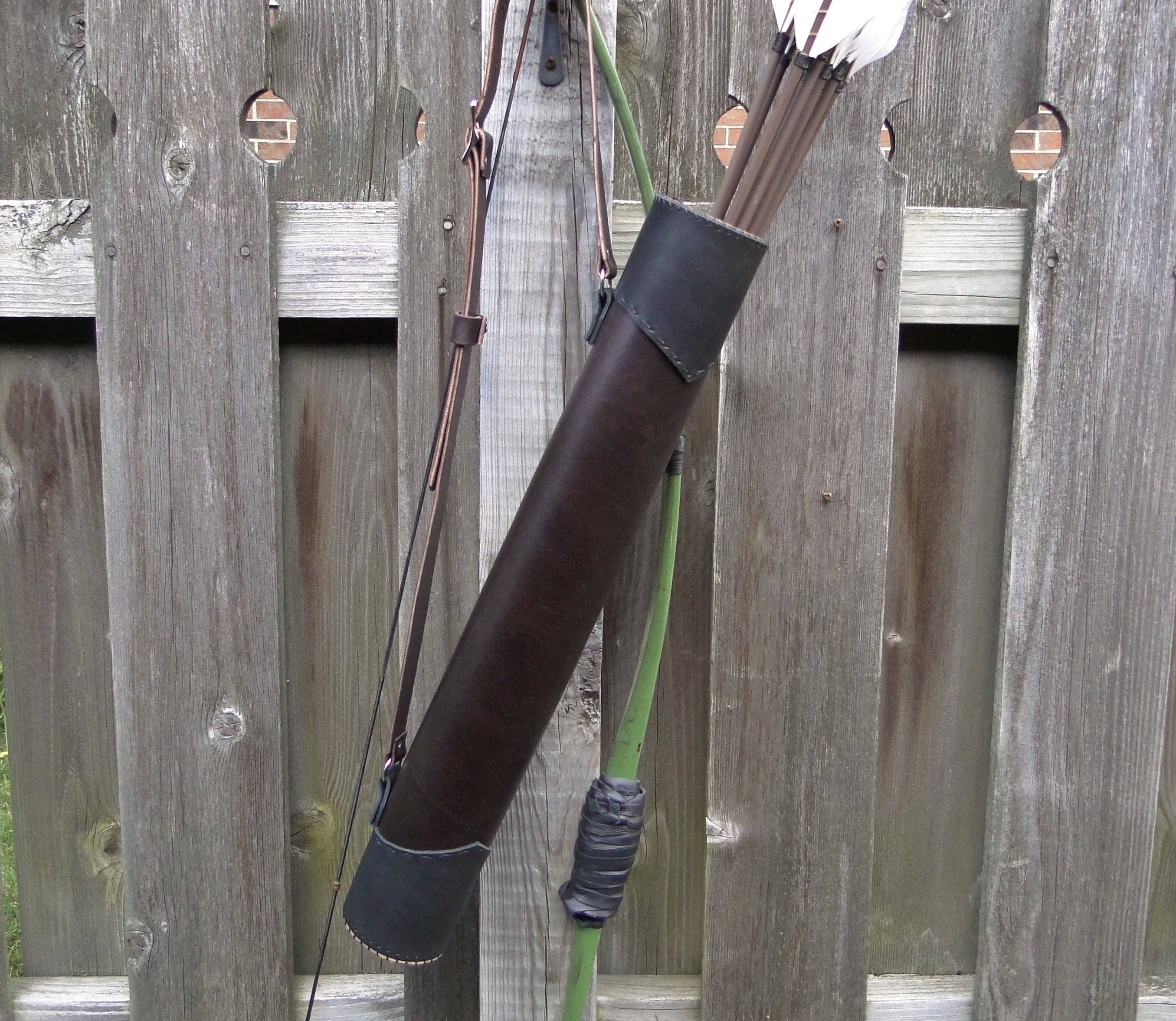 Classic Leather Quiver Archery Quiver Back Quiver Dark