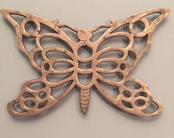 Vintage Brass Butterfly Trivet