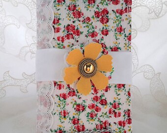 Fabric Junk Journal/Floral Junk Journal/Vintage Floral Junk Journal/Spring Junk Journal/Junk Journal/Mother's Day Gift/Gift for Mom