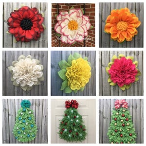 Video Tutorials, Apple Blossom Tutorial, Marigold Tutorial, Christmas Tree Tutorial, DIY Wreaths, Handmade Wreath, Front Door Decor, DIY