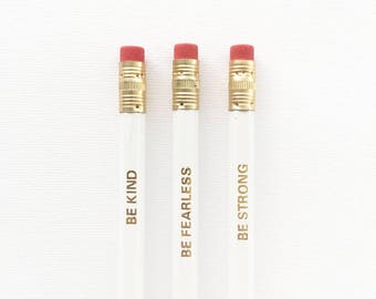 Pencil Set - Quote Pencils - Motivational Pencils - Motivational Quotes - Stationery Set - Pencils with Quotes - Positive Thinking