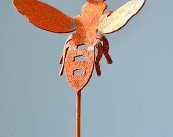 Honey Bee Garden Stake | Metal Bee Garden Art | Bumble Bee Decoration | Bee Planter Stake | Metal Yard Art | Garden Gifts | Bee Hive | P403
