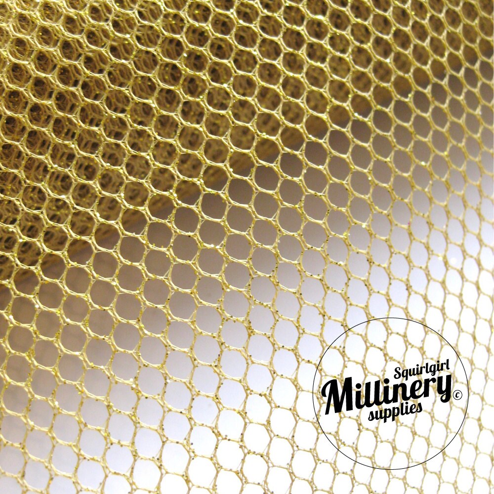 Glitter Mesh Netting Fabric Gold 45cm 17.7 Inches Wide for