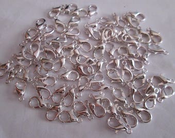 set of 10 12 * 7 mm silver metal lobster