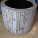 large circular wood planter