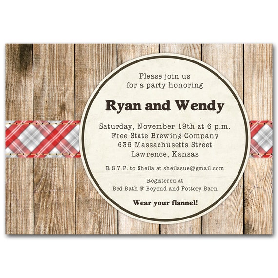 Items similar to Flannel Lumberjack party invitation, plaid birthday ...