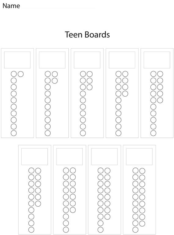 Montessori Teen Bead Boards Coloring