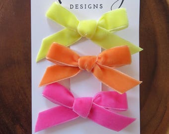 The "Lemonade" Velvet Bow Set