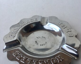 Vintage Horseless Carriage Car Club Chrome Ashtray