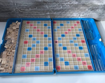 Vintage Scrabble Crossword Game Travel Instructions 1976 Selchow Righter Company, 2 missing pieces
