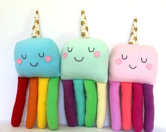 Octocorn, Plush Octopus Baby Toy, Unicorn Softie, Octopus Softie, Kids Gift, New Baby Gift, Rainbow Nursery Decor, Heirloom ToyToy