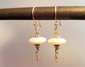 Natural Pearl Earrings, Genuine Pearl Earrings, Swarovski Earrings, Beaded Earrings, Pearl Earrings, June Birthstone Earrings, Girls Earring