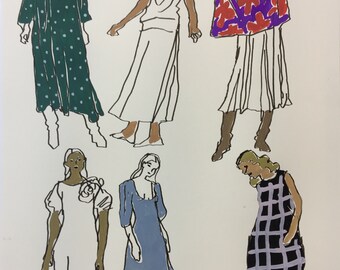 1”Fashion” Original Gouache Painting 12” x 9”