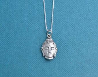 Buddha necklace in sterling silver. Buddha necklace. Buddha charm. Buddha jewelry. Sterling silver necklace. Sterling.