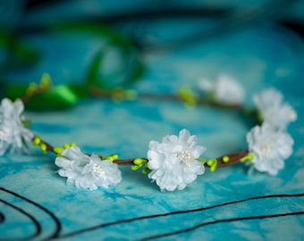 White flower hair Crown
