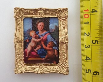 Raffaello framed painting Aldobrandini Madonna - for 1:12 dollhouse