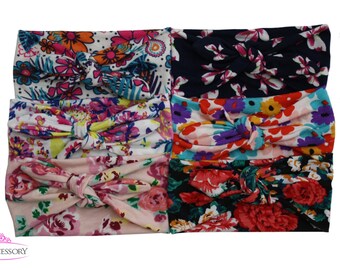 Flower Headband - Baby Girl headband - turban headband - top knot headband - baby knot headband - baby turban headband girls headwrap CH10