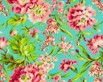 Fabric by the Yard- Bliss Bouquet in Teal- Amy Butler