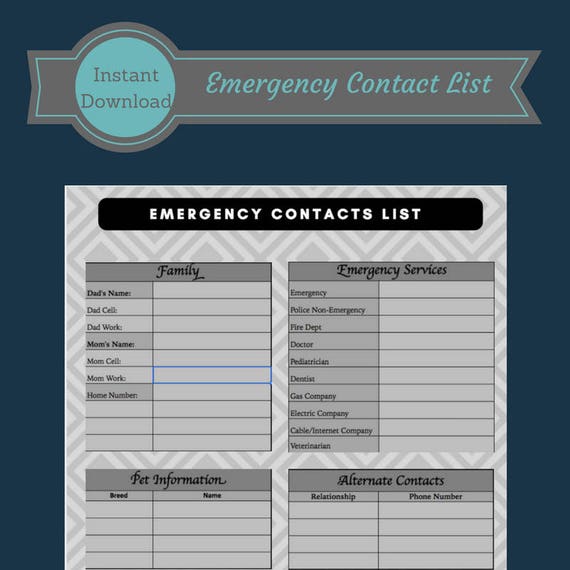 emergency contacts for babysitter