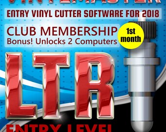 Vinyl Cutting Craft Software VinylMaster LTR Subscription (1st Month) Unlock 2 PCs Make Tee-Shirts, Signs, Logos, Shapes, Banners etc.