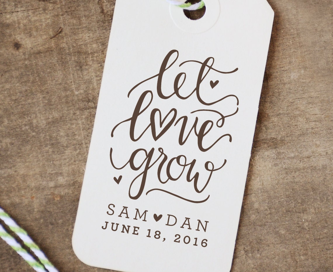 Download Let Love Grow Rubber Stamp Personalized Wedding Favor Flower