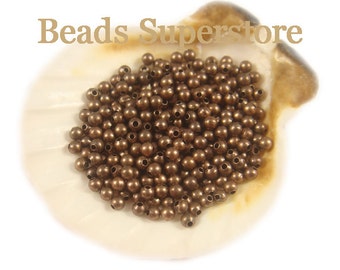 2 mm Antique Copper-Plated Brass Seamless Round Bead - Nickel Free and Lead Free - 100 pcs