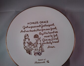 Vintage Plate "A Child's Grace"