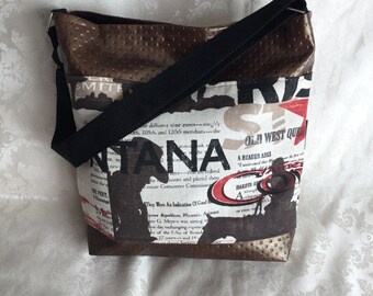 Fancy Brown imitation leather theme Crossbody bag: cowboy
