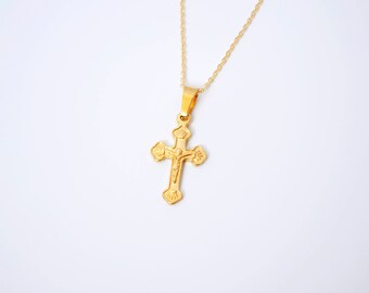 Gold Filled Roman Cross Necklace