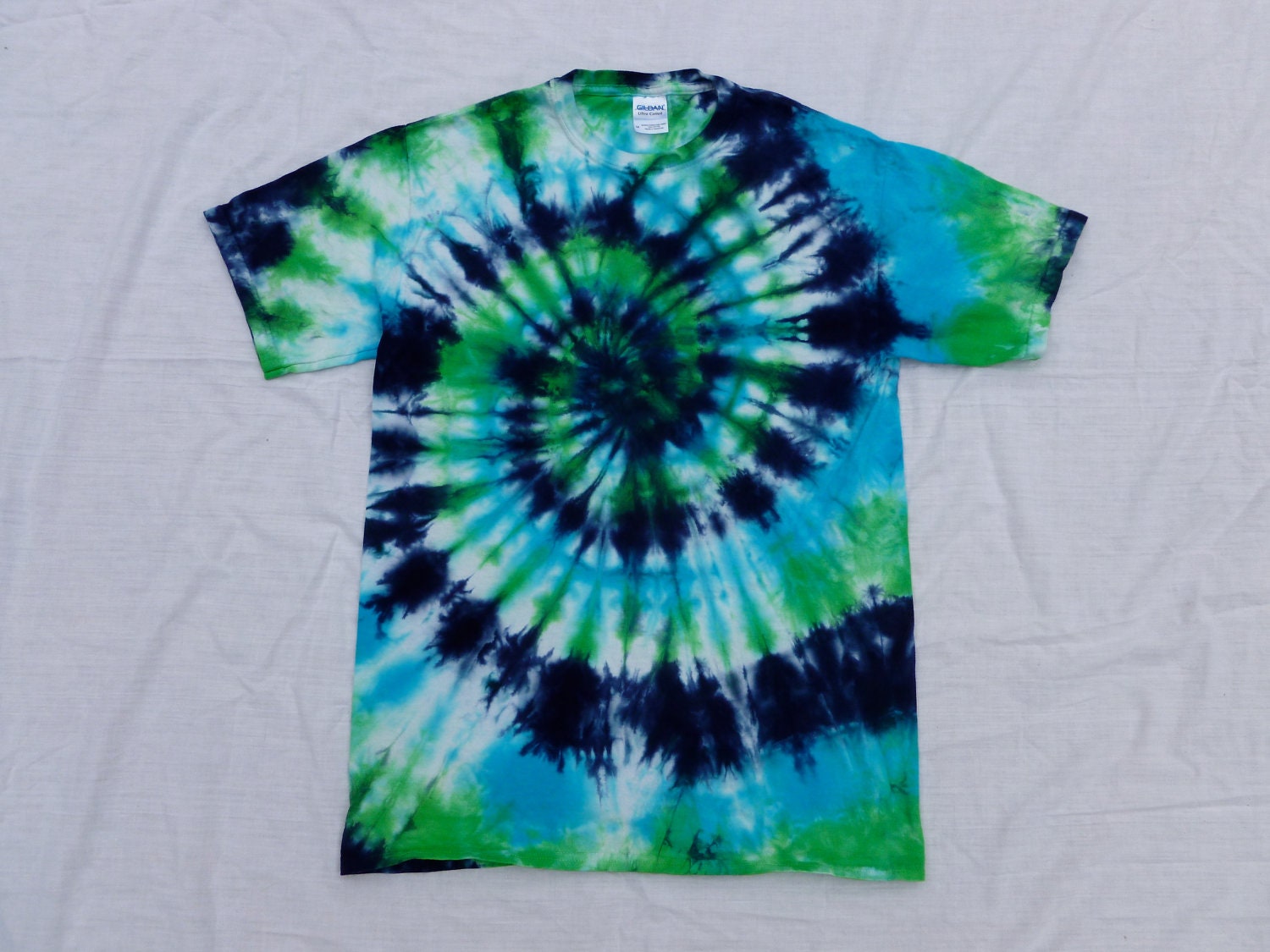blue spiral tie dye