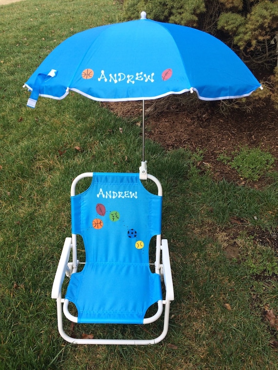 New Personalized Child Beach Chair And Umbrella Set for Small Space