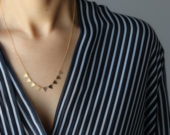 Dainty Gold Triangle Necklace - Geometric Necklace - Minimalist Jewelry - Layering Necklace - Bohemian Jewelry - Gift for Her