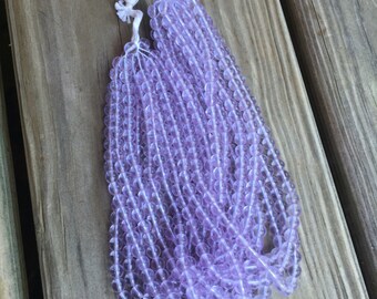 Sale Clear pale lavender round glass beads