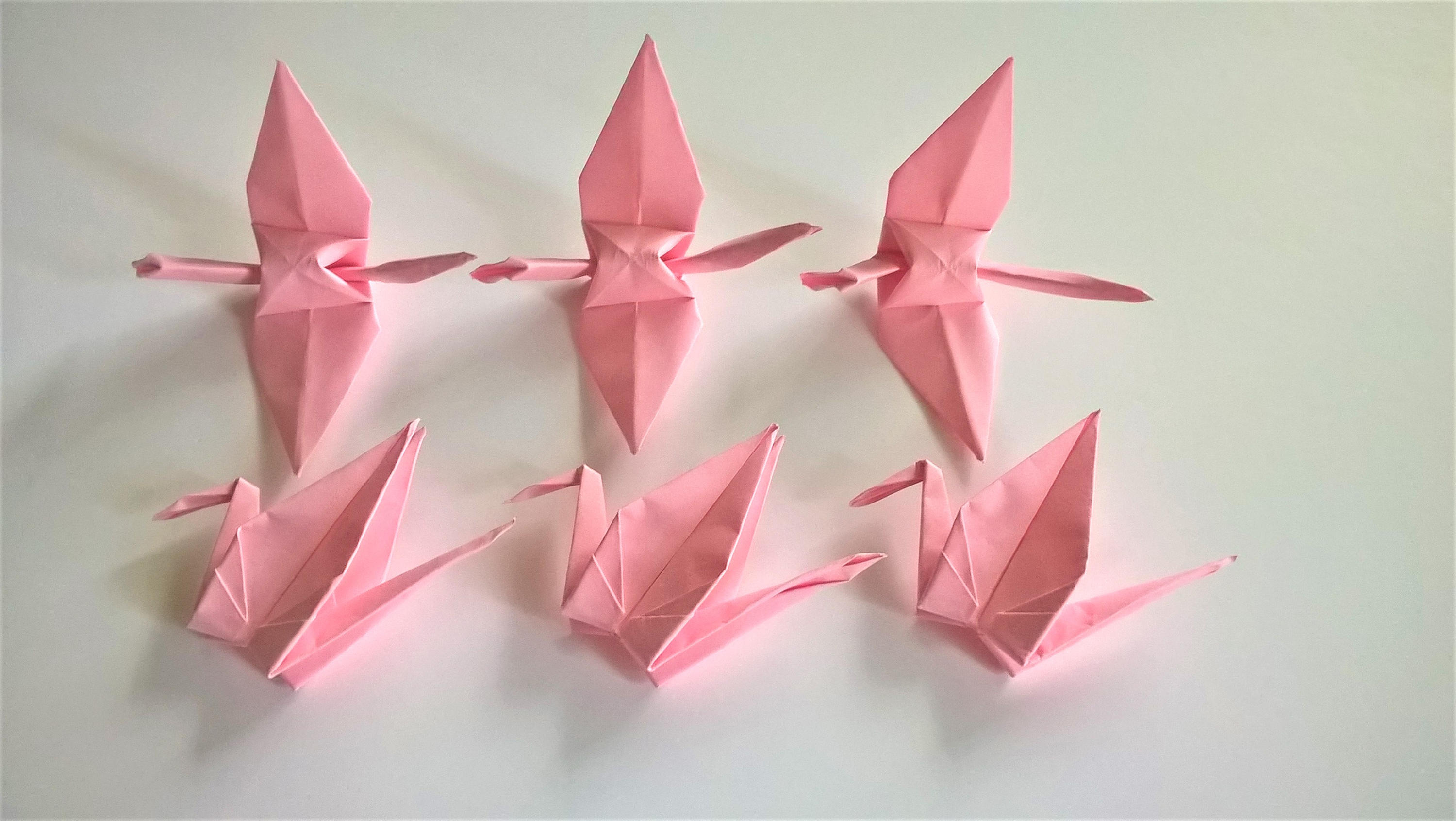 100 Pink Origami Paper Cranes 3.5 Wedding Party