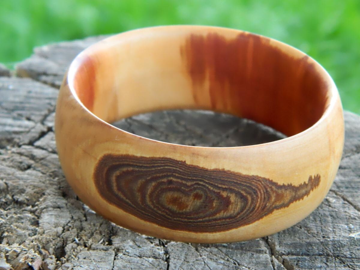 Wooden bangle women's jewelry on hand from